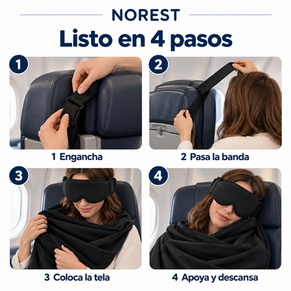 Almohada y antifaz 3 en 1 para dormir sentado