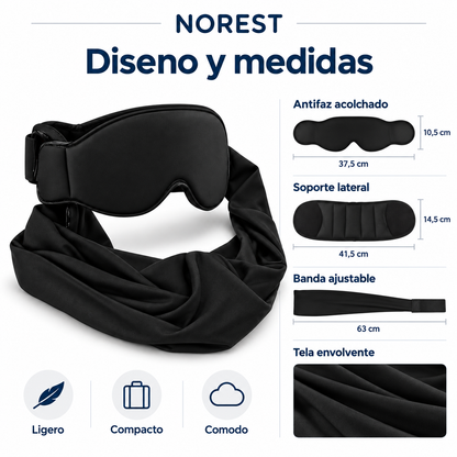 Almohada y antifaz 3 en 1 para dormir sentado